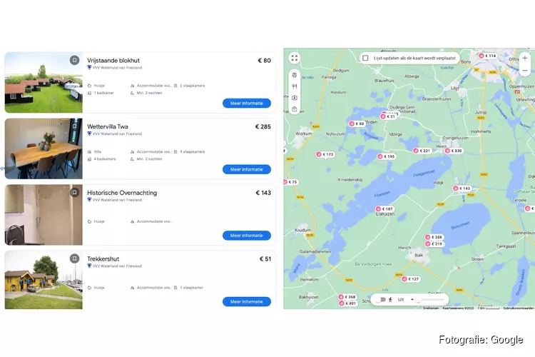 Vakantiehuizen van gastvrij Zuidwest Friesland nu direct te boeken via Google